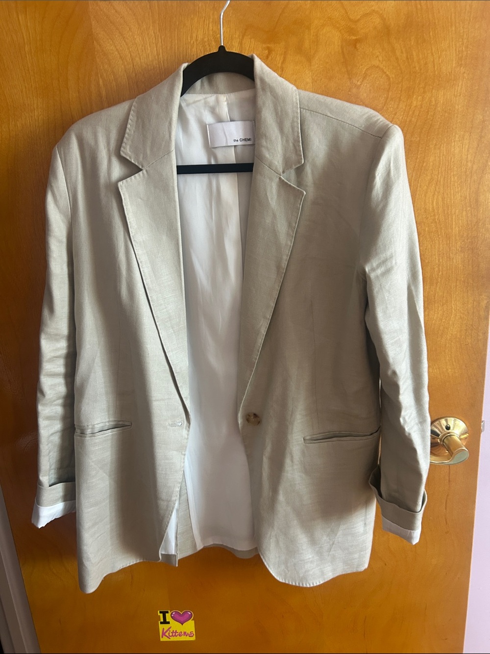& Other Stories Light Beige Single-Button Blazer